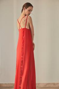 long red casual loose dress 